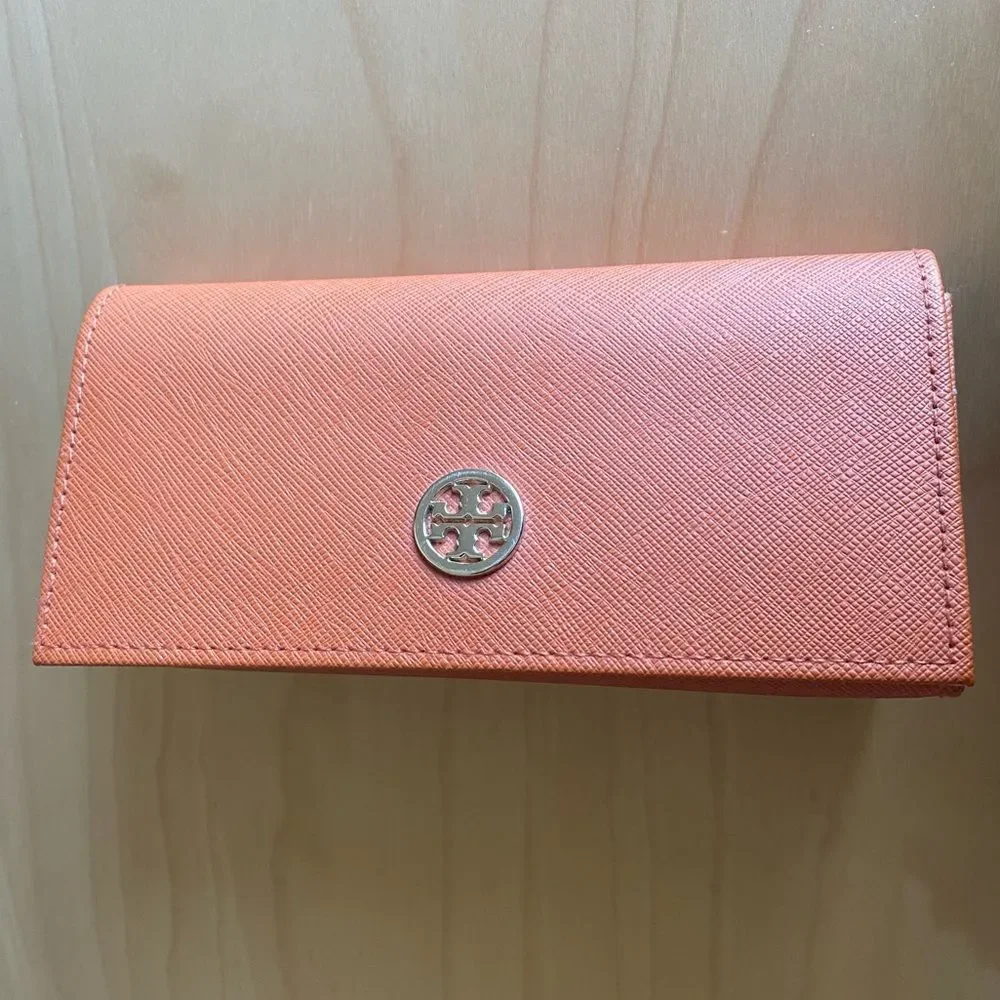 Tory Burch Orange Sunglasses Leather Case Magnetic Closure